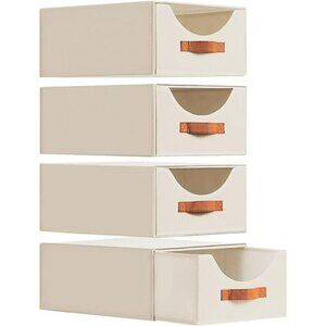Large Fabric Storage Bins with Drawers Set of 4 Closet Organizer Foldable